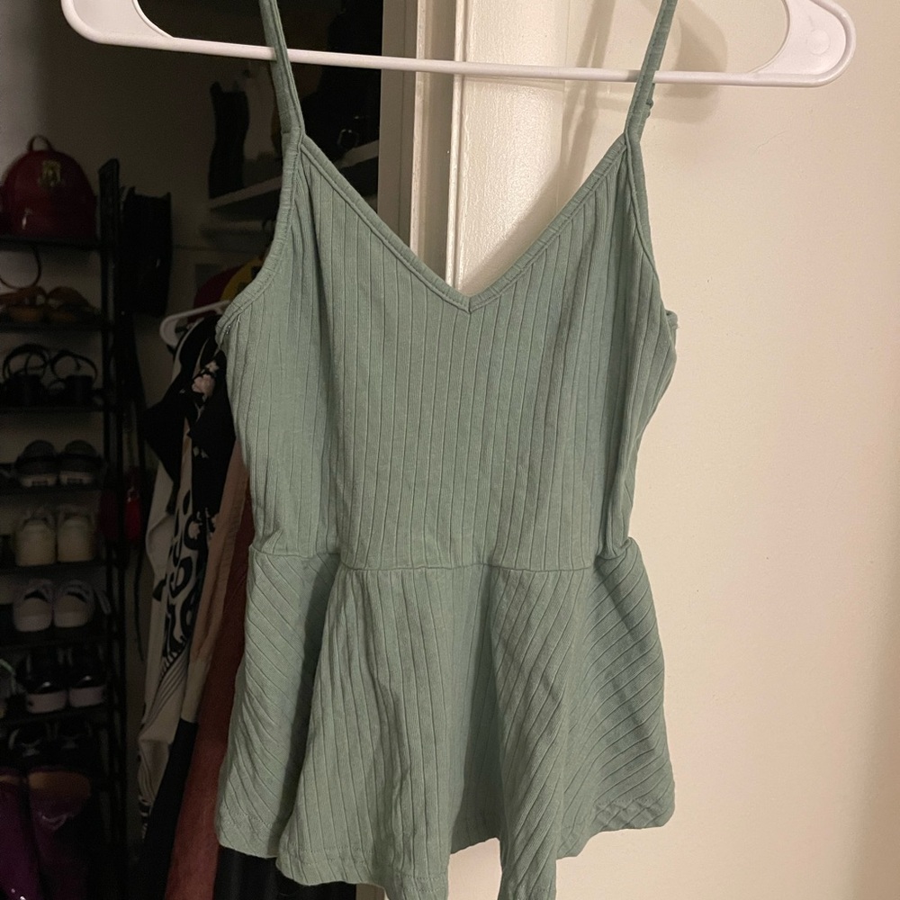 SHEIN Mint Green Ribbed Camisole